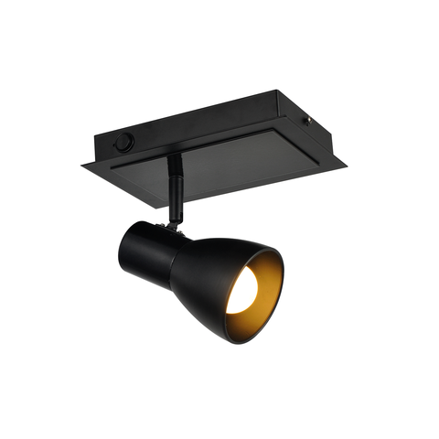 Spot Noir Quadrado Preto Fosco 1xe27 Avant