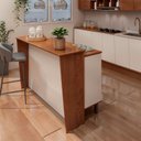 Ver imagem 1 de Bancada de Cozinha Ilha Gourmet Americana 2 Portas 4 Gavetas 100% Mdf