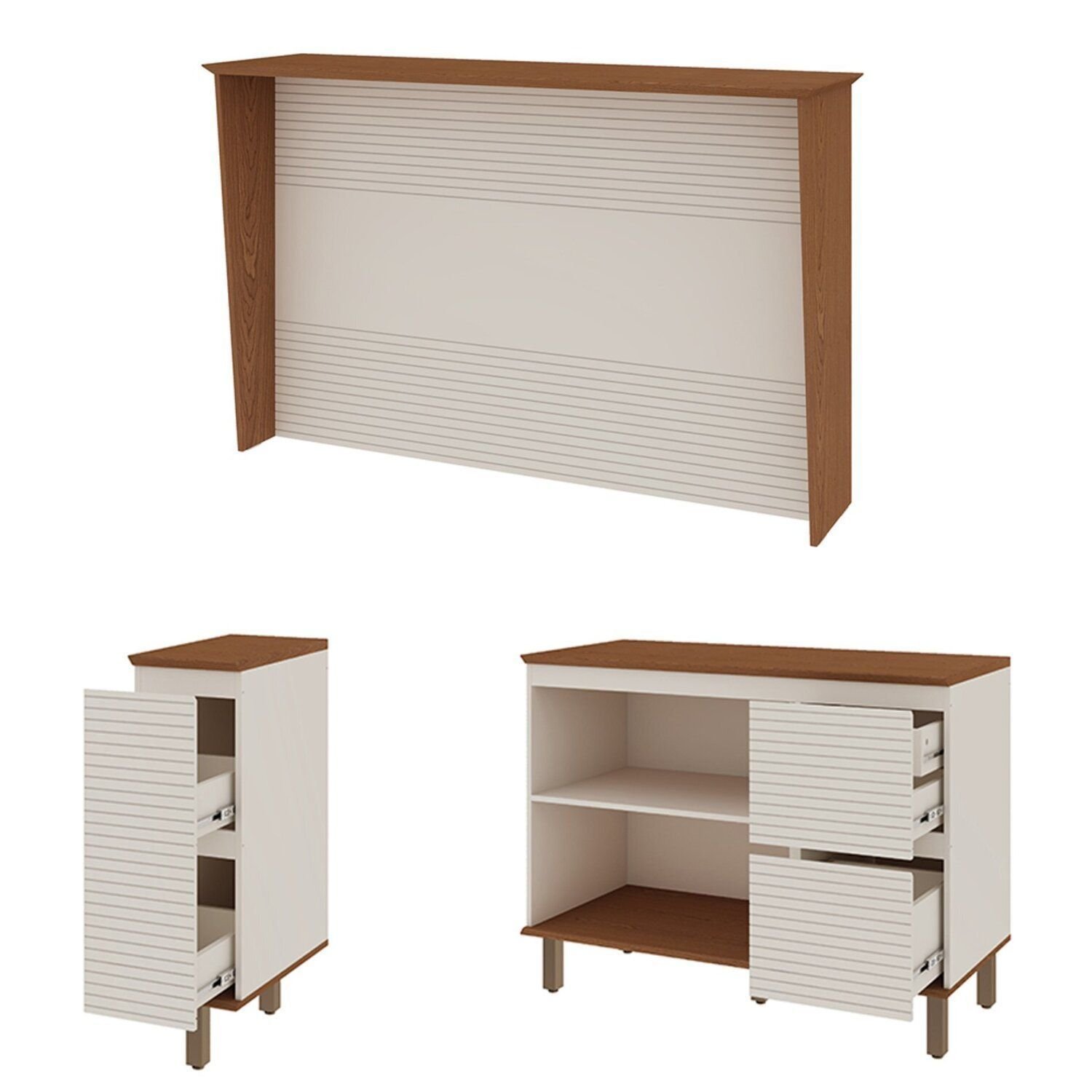 Bancada de Cozinha Ilha Gourmet Americana 2 Portas 4 Gavetas 100% Mdf - 6