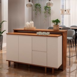Bancada de Cozinha Ilha Gourmet Americana 2 Portas 4 Gavetas 100% Mdf - 2