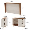 Ver imagem 5 de Bancada de Cozinha Ilha Gourmet Americana 2 Portas 4 Gavetas 100% Mdf