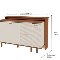 Bancada de Cozinha Ilha Gourmet Americana 2 Portas 4 Gavetas 100% Mdf - 4