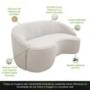 Ver imagem 4 de Sofá Curvo Montserrat 180cm 3 Lugares Bouclé Off White - Nexta Casa