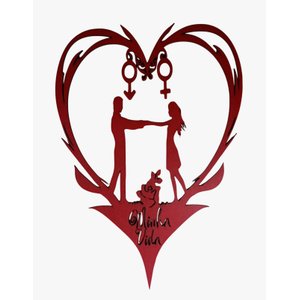 Coração Ele+ela Minha Vida:vermelho