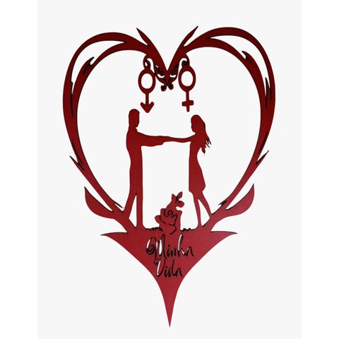 Coração Ele+ela Minha Vida:vermelho