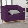 Poltrona Decorativa Europa Suede Roxo - 6