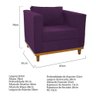 Poltrona Decorativa Europa Suede Roxo - 4