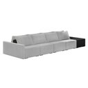 Ver imagem 1 de Sofá Ilha 4 Lugares Living 512cm Modulado Lary Veludo Cinza Pu Pto K01 - D'Rossi