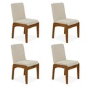 Ver imagem 1 de Kit 4 Cadeiras Estofadas Fuji Mdf Freijó/bouclé Off White - M.a Freijó/bouclé Off White