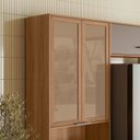 Ver imagem 5 de Cozinha Completa Modulada com Vidro Reflecta 4 Peças Paolla Cinza/Ipe/Fendy