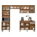 Ver imagem 2 de Cozinha Completa Modulada com Vidro Reflecta 4 Peças Paolla Cinza/Ipe/Fendy