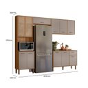 Ver imagem 4 de Cozinha Completa Modulada com Vidro Reflecta 4 Peças Paolla Cinza/Ipe/Fendy