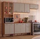 Ver imagem 1 de Cozinha Completa Modulada com Vidro Reflecta 4 Peças Paolla Cinza/Ipe/Fendy