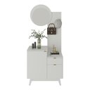 Ver imagem 3 de Aparador com Espelho 80cm 2 Portas e 1 Gaveta Flex Retrô Multimóveis Cr50222 Branco