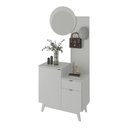 Ver imagem 1 de Aparador com Espelho 80cm 2 Portas e 1 Gaveta Flex Retrô Multimóveis Cr50222 Branco