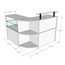 Balcão Caixa com Vitrine e Prateleira de Vidro em L Modelo New 134+134 x 95 x 45cm Comac - 3