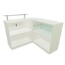 Balcão Caixa com Vitrine e Prateleira de Vidro em L Modelo New 134+134 x 95 x 45cm Comac - 2