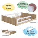 Ver imagem 7 de Cama Montessoriana de Casal Linha Affetto Marrom/Aveiro Oak/Branco