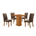 Ver imagem 1 de Mesa de Jantar Loren 90cm Tampo MDF Canto Reto Laminado com 4 Cadeiras Lira