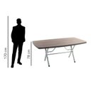 Ver imagem 5 de Conjunto Sala de Jantar Holanda 180cm x 100cm Marrom/Cromado/Amadeirado Escuro/Preto