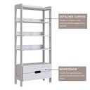 Ver imagem 7 de Estante de Livros 100% MDF 81CMX183CM 2 Gavetas e 4 Prateleiras Elvis Bege/Branco