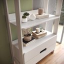 Ver imagem 4 de Estante de Livros 100% MDF 81CMX183CM 2 Gavetas e 4 Prateleiras Elvis Bege/Branco
