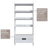 Estante Para Livros 100% MDF Com 2 Gavetas e 4 Prateleiras Elvis  - 8