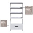 Ver mais imagens de Estante de Livros 100% MDF 81cmx183cm 2 Gavetas e 4 Prateleiras Elvis