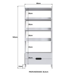 Estante Elvis com 2 Gavetas 100% Mdf - 3