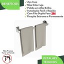 Ver imagem 1 de Porta Toalha de Banho Adesivo 3m Inox Banheiro de Parede Df