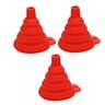 Kit 3 Funil Retrátil Dobrável Flexível Silicone Cozinha - 1