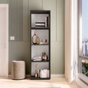 Ver imagem 2 de Estante de Livros 40CMX150CM Modular 4 Nichos Calum Preto