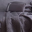 Ver imagem 3 de Capa para Almofada de Cama Algodão Retangular 400 Fios Barcelona Zinc Blue Gardenia