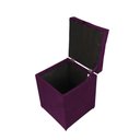 Ver imagem 2 de Puff Baú Estofado em Suede Amassado 1 Lugar Quadrado - Roxo
