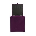Ver imagem 5 de Puff Baú Estofado em Suede Amassado 1 Lugar Quadrado - Roxo