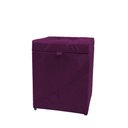 Ver imagem 1 de Puff Baú Estofado em Suede Amassado 1 Lugar Quadrado - Roxo