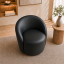 Ver imagem 4 de Poltrona Decorativa Yara Base Giratória Corino Modena Sala Estar Quarto Recepção Confortável