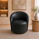 Ver imagem 1 de Poltrona Decorativa Yara Base Giratória Corino Modena Sala Estar Quarto Recepção Confortável
