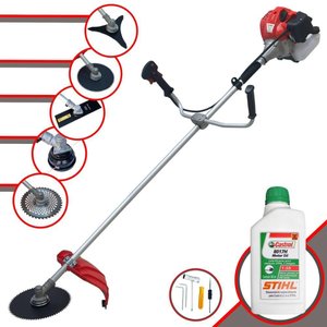 Roçadeira Multifuncional Anmax Cg430p-tb C/ Carretel + 4 Lâminas de Cortes + Óleo Stihl