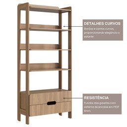 Estante Elvis com 2 Gavetas 100% Mdf - 8