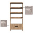 Ver imagem 7 de Estante de Livros 100% MDF 81CMX183CM 2 Gavetas e 4 Prateleiras Elvis Marrom/Louro Freijó Grann