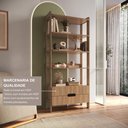 Ver imagem 6 de Estante de Livros 100% MDF 81CMX183CM 2 Gavetas e 4 Prateleiras Elvis Marrom/Louro Freijó Grann