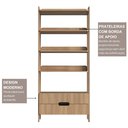 Ver imagem 7 de Estante de Livros 100% MDF 81cmx183cm 2 Gavetas e 4 Prateleiras Elvis