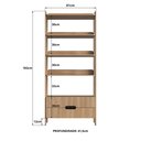 Ver imagem 3 de Estante Para Livros 100% MDF Com 2 Gavetas e 4 Prateleiras Elvis