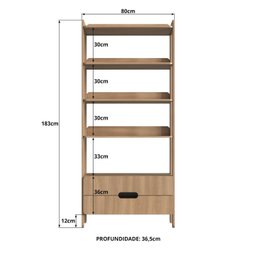 Estante Elvis com 2 Gavetas 100% Mdf - 3