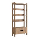 Ver imagem 2 de Estante de Livros 100% MDF 81CMX183CM 2 Gavetas e 4 Prateleiras Elvis Marrom/Louro Freijó Grann