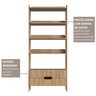 Estante Para Livros 100% MDF Com 2 Gavetas e 4 Prateleiras Elvis  - 7