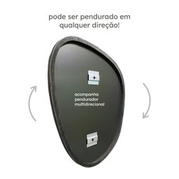 Espelho Orgânico Moderno Sala Quarto Banheiro Lavabo 80x60cm em Couro 3cm - Mod. Pinterest Caramelo - 4