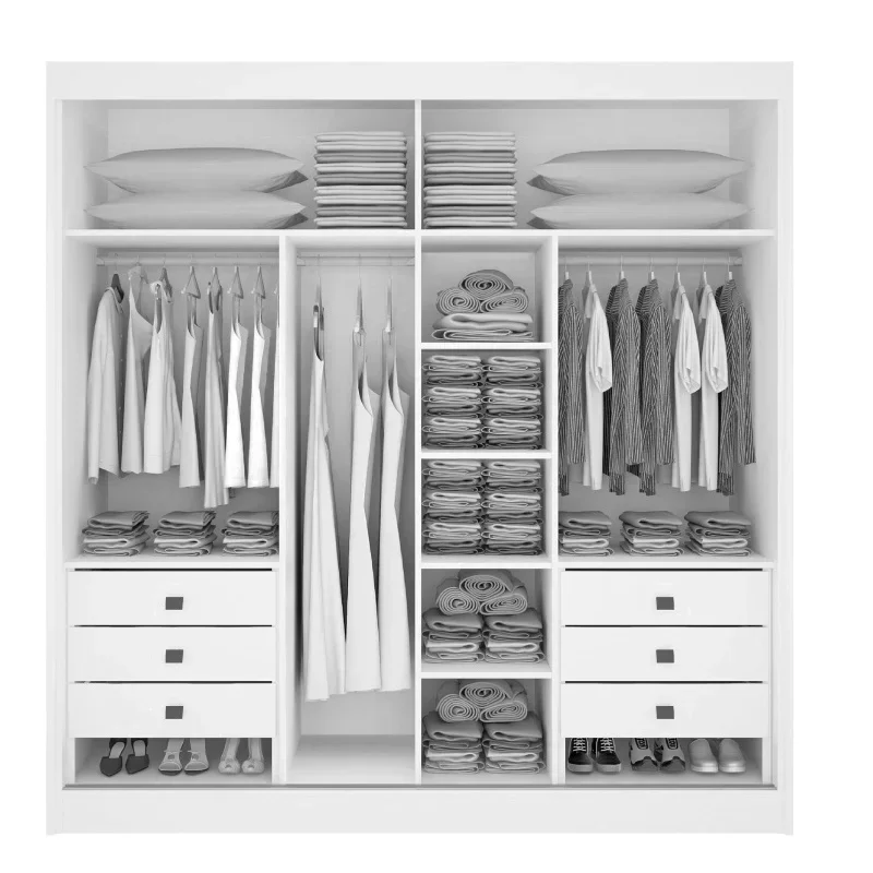 Ver imagem 3 de Guarda Roupa Casal 2 Portas 6 Gavetas Cancun D' Doro Cinamomo/ Cinamomo com Off White