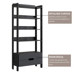 Estante Elvis com 2 Gavetas 100% Mdf - 7